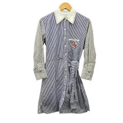 Chloe(クロエ) ワンピース サイズ34 S レディース美品  - CHC21SRO750459 ブルー×白 レギュラーカラー/長袖/ひざ丈/ストライプ/プリーツのサムネイル