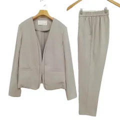 アバハウス ABAHOUSE エクリュ ecru セットアップ スーツ ノーカラー ジャケット スラックス パンツ 美品 36 グレージュ系のサムネイル