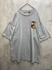 MICKEY,INC Disney ディズニー 90年代 ヴィンテージ USA製 ミッキーマウス プルート 刺繍 半袖 Tシャツ sizeXXL/グレー ■◆メンズ