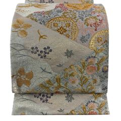AA89袋帯 六通柄 金糸 唐織 八宝花 菊 松 鳳凰 正絹 - メルカリ