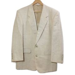 Papas パパス リネン テーラードジャケット ベージュ L 作り大きい目