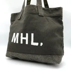 マーガレットハウエル MHL. エムエイチエル トートバッグ キャンバス カーキ 底切替 中古 肩掛けのサムネイル