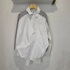 美品✨Cen. セン バイカラータキシードシャツ 袖口フレア切替 ロング 