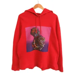 ラフシモンズ RAF SIMONS 18SS JOY DIVISION プルオーバーパーカー フーディ グラフィックプリント S 赤 レッド 19004-00030のサムネイル
