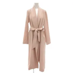 リエンダ rienda Soft Gown Coat ガウンコート ノーカラー ロング リボンベルト S ピンク /GVのサムネイル