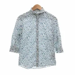 フォーワンセブンバイエディフィス 417byEDIFICE 美品 シャツ 長袖 花柄 白 ホワイト 青 ブルー  /MGのサムネイル