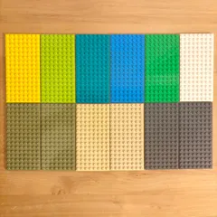 LEGO レゴ　正規品　ベースプレート 基礎板 8x16 まとめ売り ブラウン ダークグレー タン カーキー 黄色 青 白