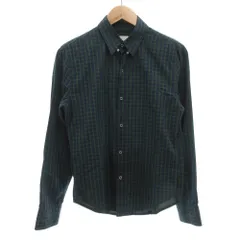 バンドオブアウトサイダーズ Band of Outsiders チェックシャツ 長袖 カジュアル スナップボタン S 緑 グリーン 紺 ネイビー /GVのサムネイル