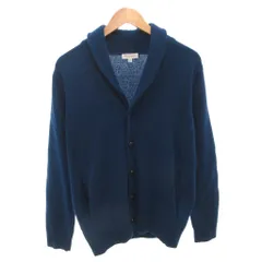 B&Y ユナイテッドアローズ BEAUTY&YOUTH ビューティー&ユース ニット カーディガン ショールカラー ウール くるみボタン S 青 ブルー /FF