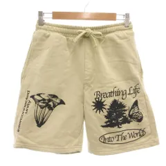 ザラ ZARA 美品 GRAPHIC PRINT JOGGER SHORTS ショーツ スウェット ハーフパンツ S イージー プリント ベージュ /AE