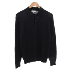ユニバーサル ランゲージ UNIVERSAL LANGUAGE NAVY LABEL オフィニット ポロニット 長袖 ウール L 紺 ネイビー /FFのサムネイル