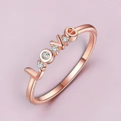 Loveロゴ キュービックジルコニアリング