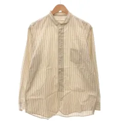 クロ KURO STRIPE BAND COLLAR BIG SHIRT シャツ カジュアル 長袖 ストライプ バンドカラー 1 ベージュ /FFのサムネイル