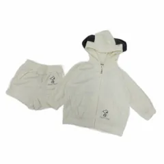 ジェラートピケ gelato pique SNOOPY パイル パーカー＆ショートパンツ セットアップ ルームウェア パジャマ ナイトウェア ジップアップ イージー XXS 白 ホワイト PKCT232406 /NU