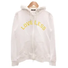 ラブレス LOVELESS タグ付き ジップアップパーカー スウェット L アーチロゴ プリント 裏毛 白 ホワイト 黄 イエロー /GVのサムネイル