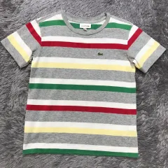 キッズ 8 A級 ラコステ マルチカラー ストライプ 半袖Tシャツ k60のサムネイル