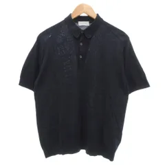 ジョンスメドレー JOHN SMEDLEY ポロシャツ ニット 半袖 M 紺 ネイビー /UO