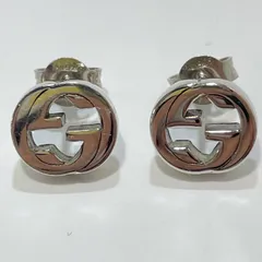 【中古】GUCCI インターロッキングG ピアス Ag925 シルバー グッチ[19]
