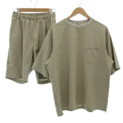 ジャーナルスタンダード レリューム JOURNAL STANDARD relume シアサッカー セットアップ Tシャツ ハーフイージーパンツ ストライプ L M グレー /GV