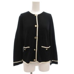希少 BALMAIN シルク混 バイカラーブラウス 金ボタン 36 イタリア製