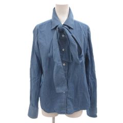 HYKE ハイク クレリックシャツ ボウタイ ブルー サイズ1 コットン100 