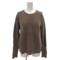 ユニクロ UNIQLO ×アニヤハインドマーチ 24AW カシミヤクルーネックセーター ニット ロゴ 長袖 L 茶 ブラウン /FF