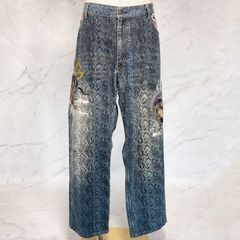 絡操魂 デニムパンツ 龍 パイソン 蛇 刺繍 和柄 ドラゴン 桜 30 - メルカリ