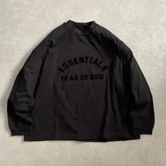 ESSENTIALS FEAR OF GOD ロゴ クルーネック スウェット カットソー ブラックエッセンシャルズ フィアオブゴッド
