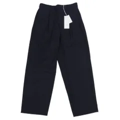 ATON エイトン PRAGGW0700 WOOL TORPICAL LOOSE FIT PANTS ウール トロピカル ルーズフィット スラックス パンツ ネイビー系 44【新古品】【未使用】【中古】のサムネイル