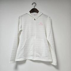 ほぼ新品 マンシングウェア ゴルフウェアホワイトストライプメッシュ 