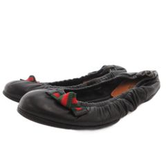 GUCCI グッチ ブラック×シェリーライン フラットシューズ - メルカリ
