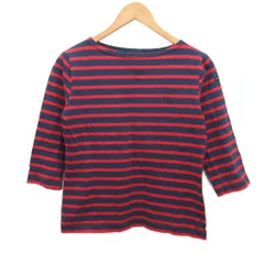ルミノア Le minor カットソー ボーダー 七分袖 赤 レッド 紺 ネイビー 1 約S ■YHS5
