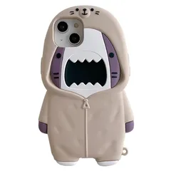 【新品】 mayababy スマホケース iphone17対応おもしろ お洒落 3D 趣味 可?い サメ 動物 シリコンのTPUソフトケース 漫画 ストラップ付き フルカバー 個性 韓国風 アイフォン17専用 カバー全面保護 ワイヤレス充電対応 耐衝撃 落 0