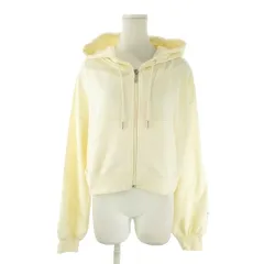レディ Rady ジップパーカー クロップド丈 M ベージュ フード付き ジップアップ 長袖 /AO29 ■GY99