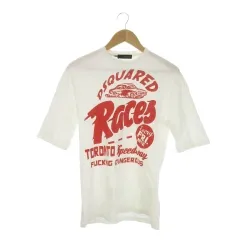 ディースクエアード DSQUARED2 Tシャツ XS 白 ホワイト 半袖 ラウンドネック プリント /AO18 ■GY99