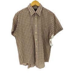 ドッカーズ DOCKERS 90S シンプルチェック リネン混 レーヨン S/S 開襟