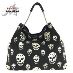 Alexander McQueen アレキサンダーマックイーン ブラック ホワイト シルバー金具 キャンバス 240600 チェーンショルダーバッグ 602334【中古】のサムネイル