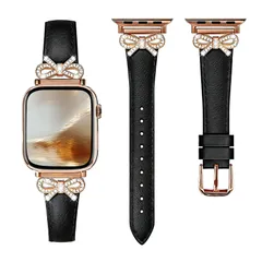 新品 HANDODO コンパチブル リボン Apple Watch バンド イタリアンレザー レディース アップルウォッチ バンド 本革 42mm 41mm 40mm 38mm Series11/10/9/8/7/6/5/4/3/2/1/SE/Ultraに対応