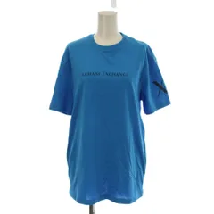 アルマーニエクスチェンジ A/X ARMANI EXCHANGE Tシャツ カットソー XS 水色 ライトブルー ラウンドネック ロゴプリント 半袖 /LP ■GY99