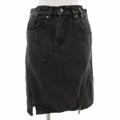 3.1 フィリップリム 3.1 phillip lim ジッパースカート デニム アシンメトリー ひざ丈 0 黒系 /UO ■GY41のサムネイル