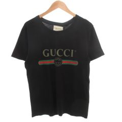 グッチ ヴィンテージロゴ ウォッシュドオーバーサイズTシャツ ブラック