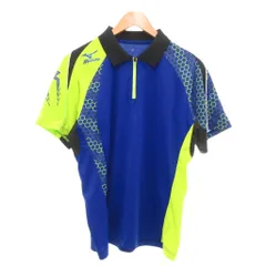 ミズノ MIZUNO ポロシャツ L 青 ブルー 半袖 ハニカム柄 /NL ■ECF003