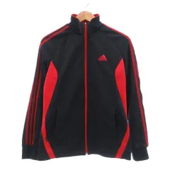 アディダス adidas トラックジャケット S 紺 ネイビー 赤 長袖 スタンドカラー 3本ライン /SX ■ECF003