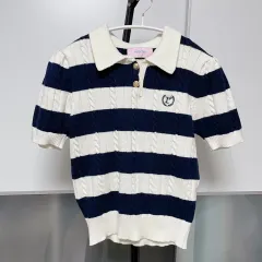 当日発送*ROLAROLA リー ハーフ スリーブ ボーダー ニット ネイビー 白