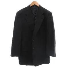 アクアスキュータム AQUASCUTUM テーラードジャケット ウール 黒 ブラック 長袖 ノッチドラペル 2つボタン ミドル ハーフ丈 /ML ■GY06