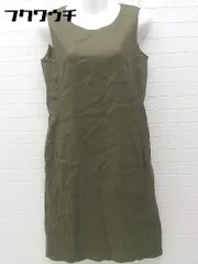◇ INED イネド バックジップ リネン混 ノースリーブ 膝丈 ワンピース 11サイズ カーキ系 レディース 【中古】 【1002798904477】のサムネイル