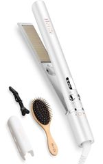 【Brand New】Iletile (Developed by a Hairdresser) Straightening Iron, Hair Straightener, Negative Ion, 2-Way, 【No Steam Explosion】 (Pearl White) 8ca054fe
