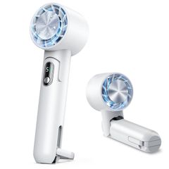 【Brand New】Handheld Fan with Cooling Plate 【6-in-1 Function】Portable Fan, Handheld Fan, 1-Second Instant Cooling, 5000mAh High Capacity, Neck Fan, Mini Desk Fan, USB Rechargeable, Lightweight, Powerful, High Airflow, 5-Stage Adjustment, Compact, with Stand, Foldable 916a7016