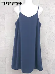 ◇ NATURAL BEAUTY BASIC ナチュラル ビューティー ベーシック キャミソール 膝丈 ワンピース サイズM ネイビー レディース 【中古】 【1002798481664】のサムネイル