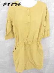 ◇ Simplicite シンプリシテェ リネン混 ウエストゴム 七分袖 ミニ ワンピース イエロー レディース 【中古】 【1002798489486】のサムネイル